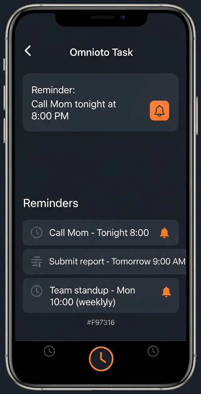 AI-powered smart reminders with push notifications